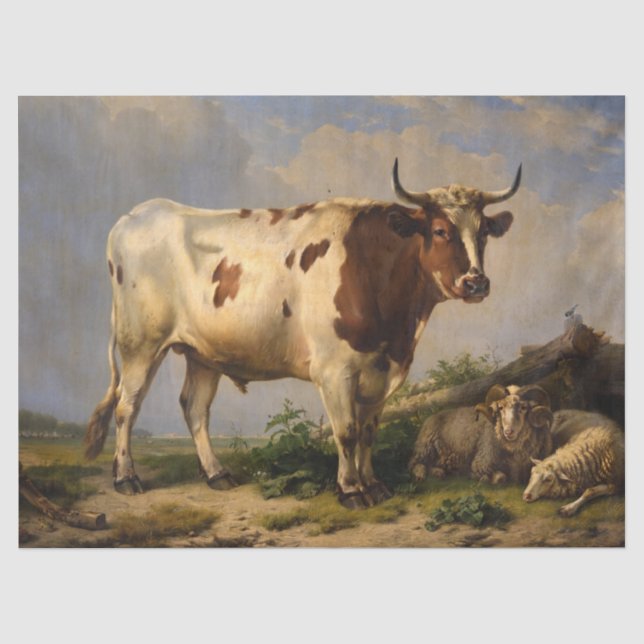 Papel De Seda Bull de Eugene Joseph Verboeckhoven (Frente )
