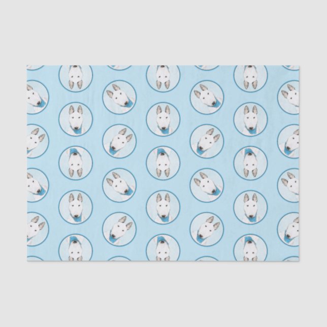 Papel De Seda Bull Terrier pintando uma pintura branca em inglês (Frente )