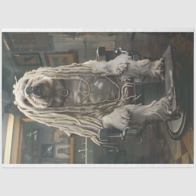 Papel De Seda Bulldog Dreadlock Duke Decoupage (Frente )