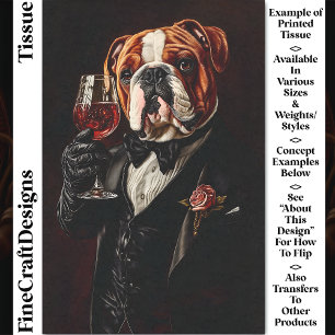 Papel De Seda Bulldog em Smoking & Gravata Borboleta & Vinho CR8