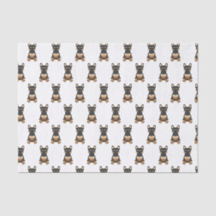 Papel De Seda Bulldog Francês Preto e Corajoso / Padrão de Cac