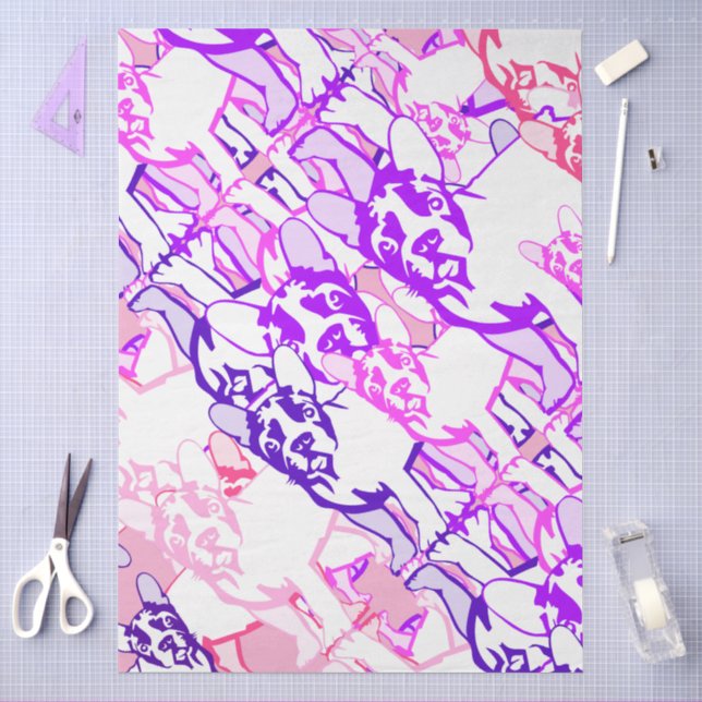 Papel De Seda Bulldogue Francês  (Arte )