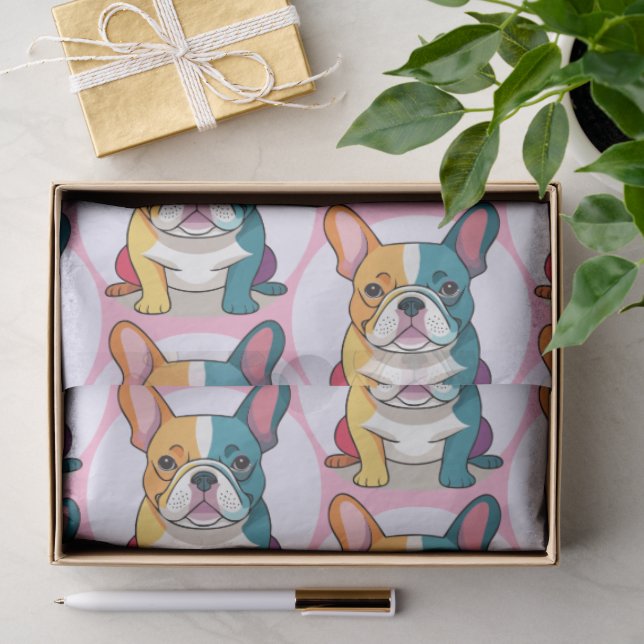 Papel De Seda Bulldogue Francês (Presente)