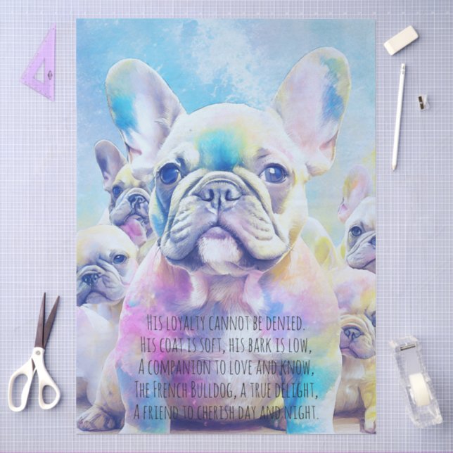 Papel De Seda Bulldogue Francês  (Arte )