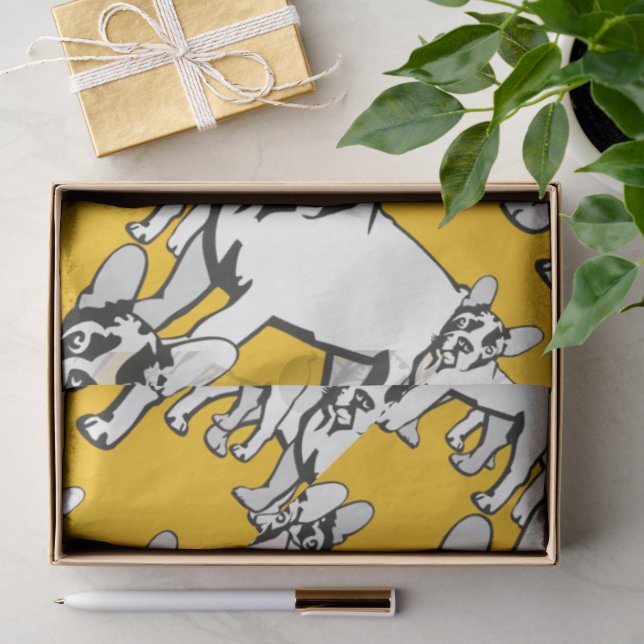 Papel De Seda Bulldogue Francês  (Presente)