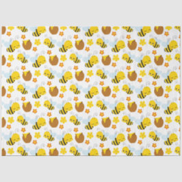 Papel De Seda Bumble Bee and Flowers
