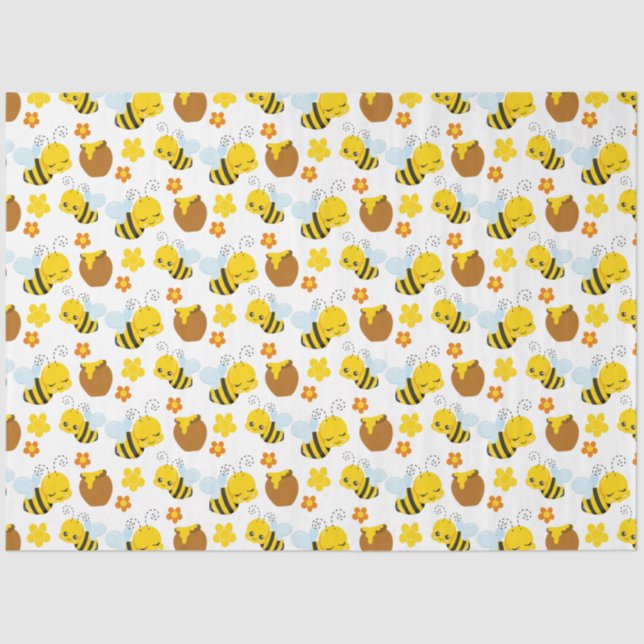 Papel De Seda Bumble Bee and Flowers (Frente )