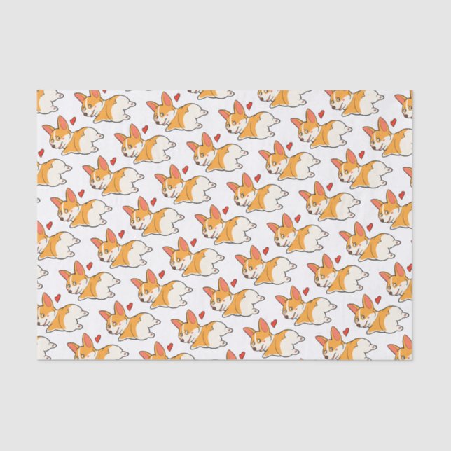 Papel De Seda Bumbuns do Corgi (Frente )