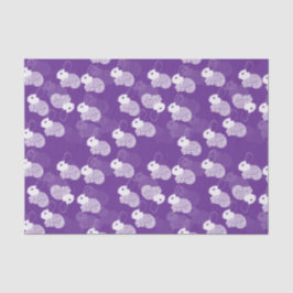 Papel De Seda Bunnies Brancos Fluffy em Roxo