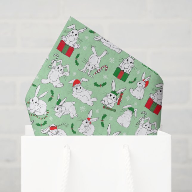 Papel De Seda Bunnies de Natal (Sacola de presentes)