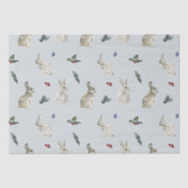 Papel De Seda Bunnies, Holly e Berries Blue