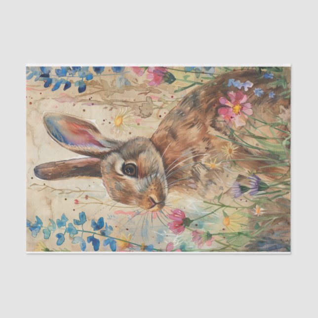 PAPEL DE SEDA BUNNY IN MEADOW DECOUPAGE (Frente )