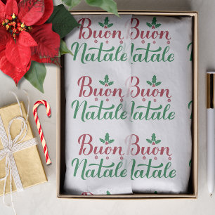 Papel De Seda Buon Natale Red e Green Christmas