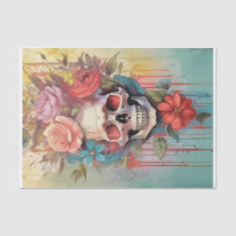 Papel De Seda Buquê de Amor que Mente Sangrando, Caveira Gótica 