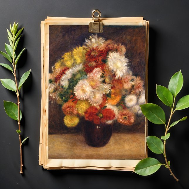 Papel De Seda Buquê de Chrysanthemums Renoir (Criador carregado)
