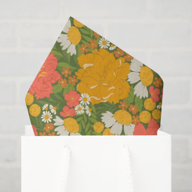 Papel De Seda Buquê de Flores (Sacola de presentes)