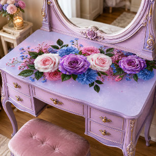 Papel De Seda Buquê de Rosa Lavanda Pastel Decoupage
