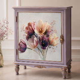 Papel De Seda Buquê de Tulipa Lavanda Pêssego Decoupage