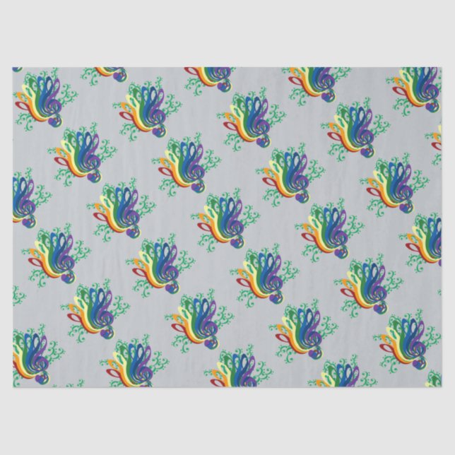 Papel De Seda Buquê do Clef da música (Frente )