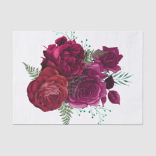 Papel De Seda Buquê Floral Elegante Magenta Rosa