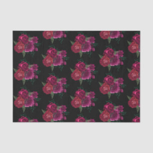 Papel De Seda Buquê Floral Elegante Magenta Rosa