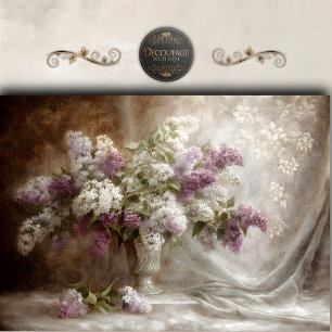 Papel De Seda Buquê Floral Lilás Romântico Decoupage