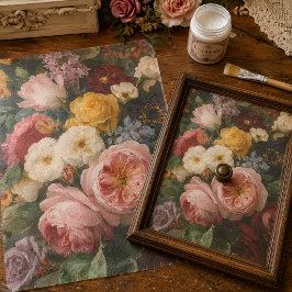 Papel De Seda Buquê Floral Romântico Francês Vintage em Decoupag