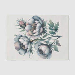 Papel De Seda Buquê Verde e Cinza Elegante