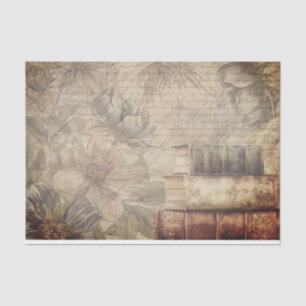 Papel De Seda Buquê Vintage: Livro antigo e Sinfonia Floral