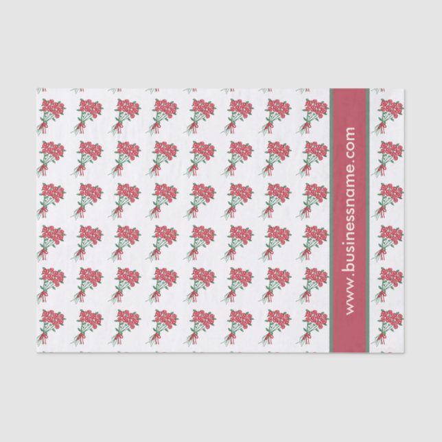 Papel De Seda Buquês do Texto Personalizado do Rosa vermelha (Frente )