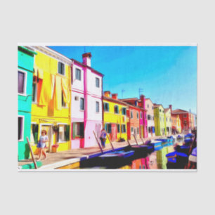 Papel De Seda Burano, pintura aquosa de Veneza