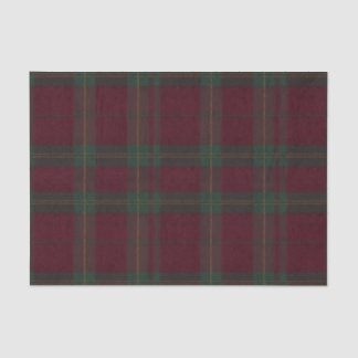 Papel De Seda Burgundy and Green Plaid Tartan Tissue Paper