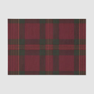 Papel De Seda Burgundy and Green Plaid Tissue Paper