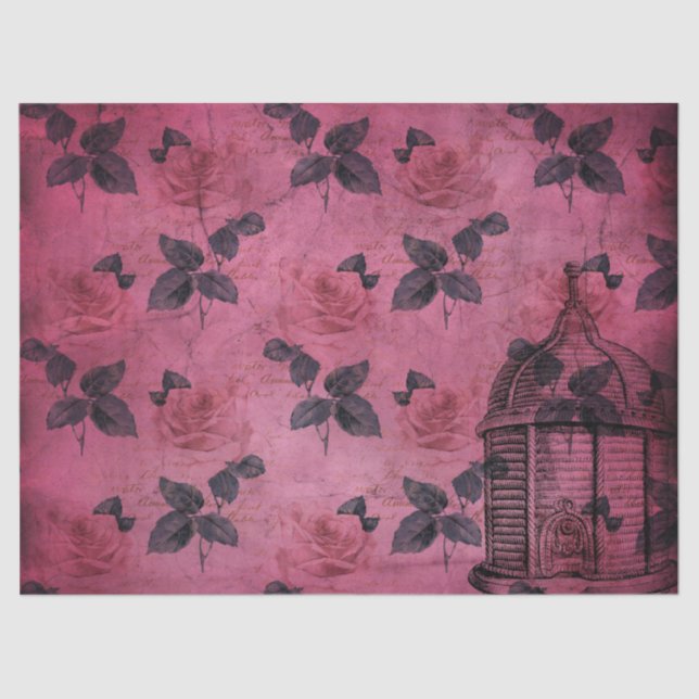 Papel De Seda Burgundy Bee Series Design 18 (Frente )