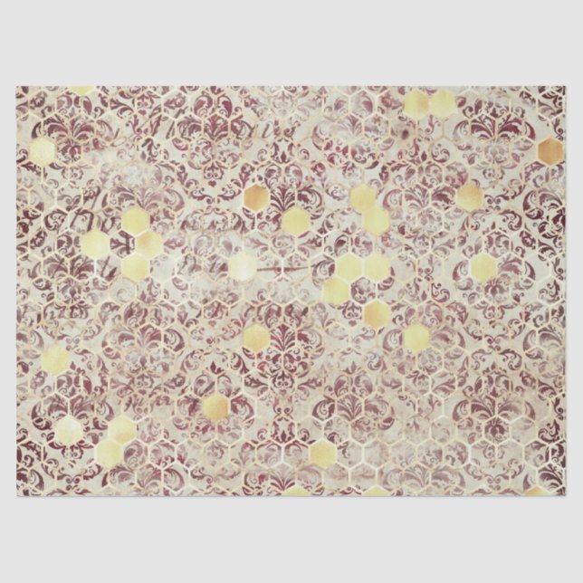 Papel De Seda Burgundy Bee Series Design Dez (Frente )