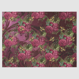 Papel De Seda Burgundy Bee Series Design Seis