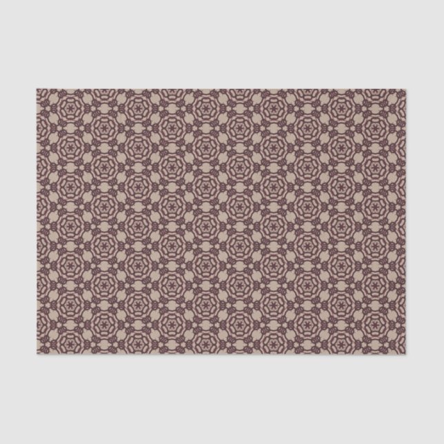 Papel De Seda Burgundy Bold Lace em Taupe Modern Prairie Folk (Frente )