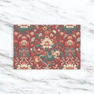 Papel De Seda Burgundy Chinoiserie Grandmillenial Toile Floral