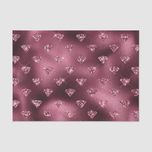 Papel De Seda Burgundy Glam Foil Diamond (Frente )