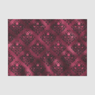 Papel De Seda Burgundy Glam Foil Glitter Damask