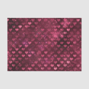 Papel De Seda Burgundy Glam Folha de Glitter Corações