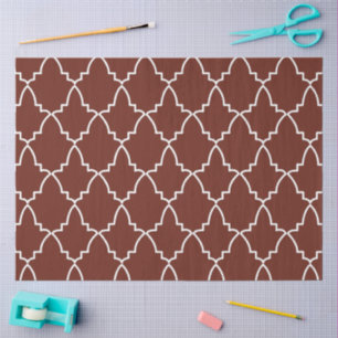 Papel De Seda Burgundy Marroquino Lattice Pattern