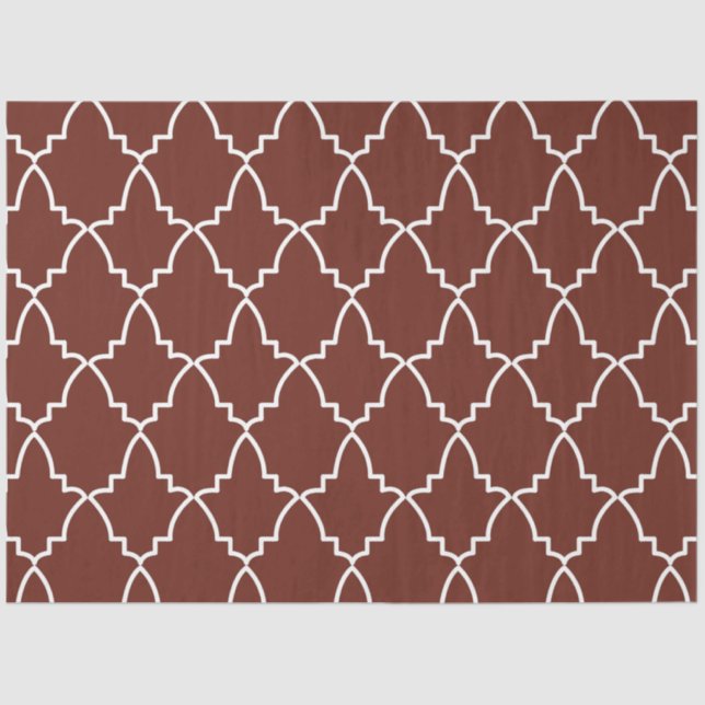 Papel De Seda Burgundy Marroquino Lattice Pattern (Frente )