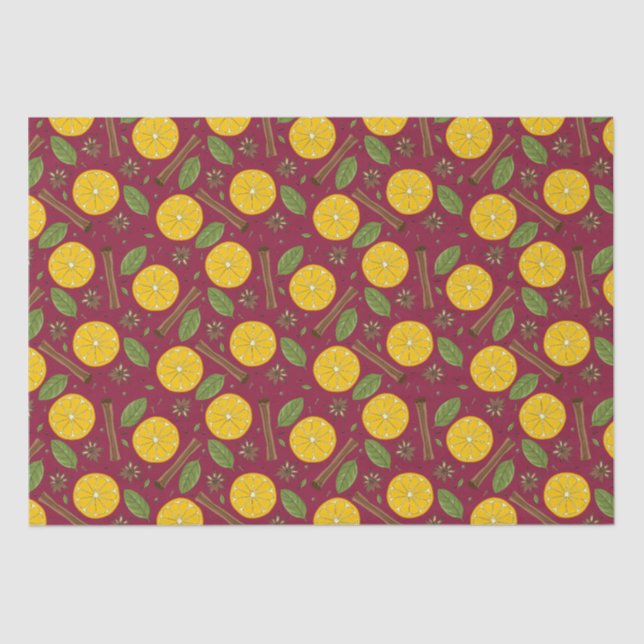 Papel De Seda Burgundy picante de vinho de bolor de Natal (Frente )