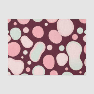 Papel De Seda Burgundy Pink Mint Organic Blob Pattern Abstract