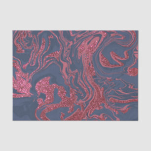 Papel De Seda Burgundy Red Marinho Blue Gliter Marble