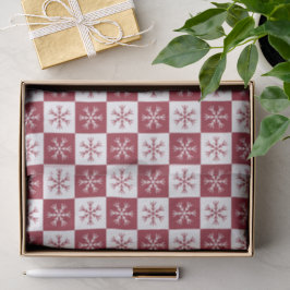 Papel De Seda Burgundy Snowflake - Natal