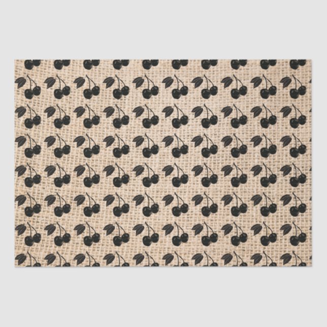 Papel De Seda Burlap e Cherries (Frente )
