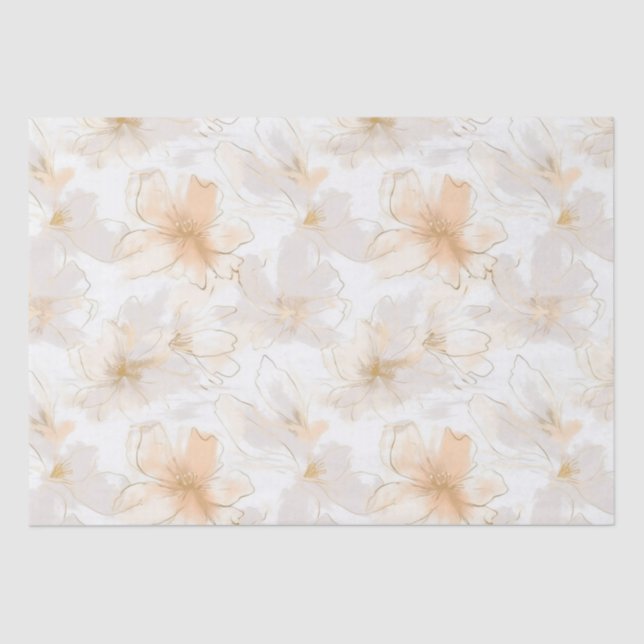 Papel De Seda Bush e Taupe Modern Art Floral (Frente )
