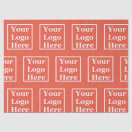 Papel De Seda Business Orange-Red Seu Logotipo Aqui Modelo